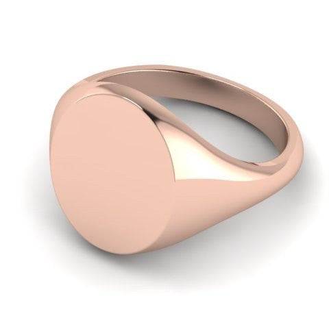 oval signet ring 9 carat rose gold 13mm x 11mm
