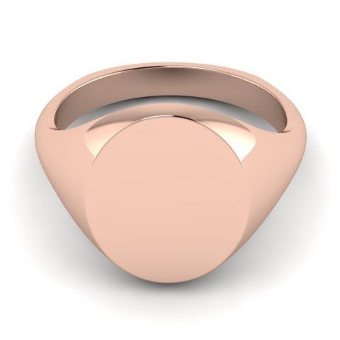 oval signet ring 9 carat rose gold 13mm x 11mm