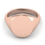 signet ring rose gold 11mm x 9mm oval
