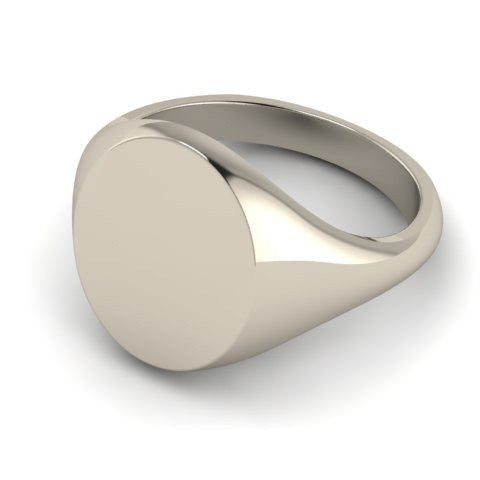 oval signet ring sterling silver 16mm x 13mm