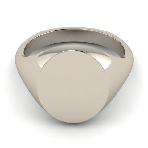oval signet ring sterling silver 14mm x 12mm