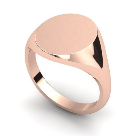 oval signet ring 9 carat rose gold 14mm x 12mm