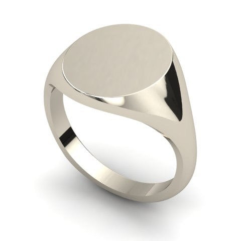 oval signet ring sterling silver 14mm x 12mm