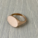 Landscape Oval 15mm x 12mm - 9 Carat Rose Gold Signet Ring