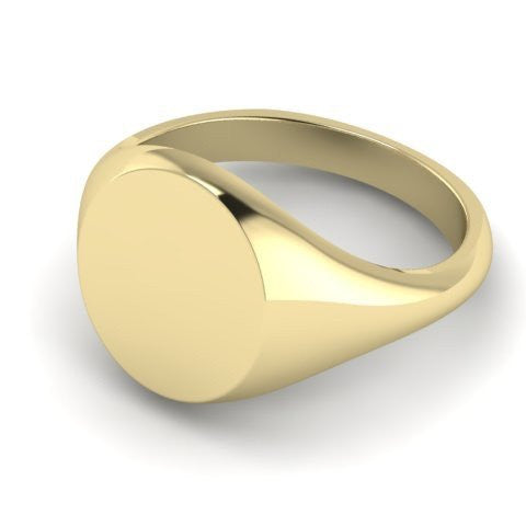 round signet ring 9 carat yellow gold 11mm