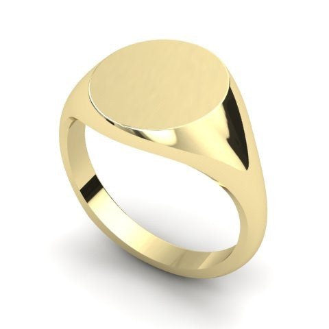 round signet ring 9 carat yellow gold 11mm