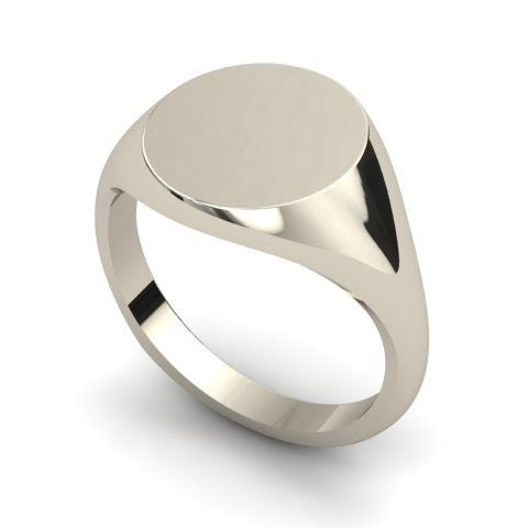 round signet ring sterling silver 14mm