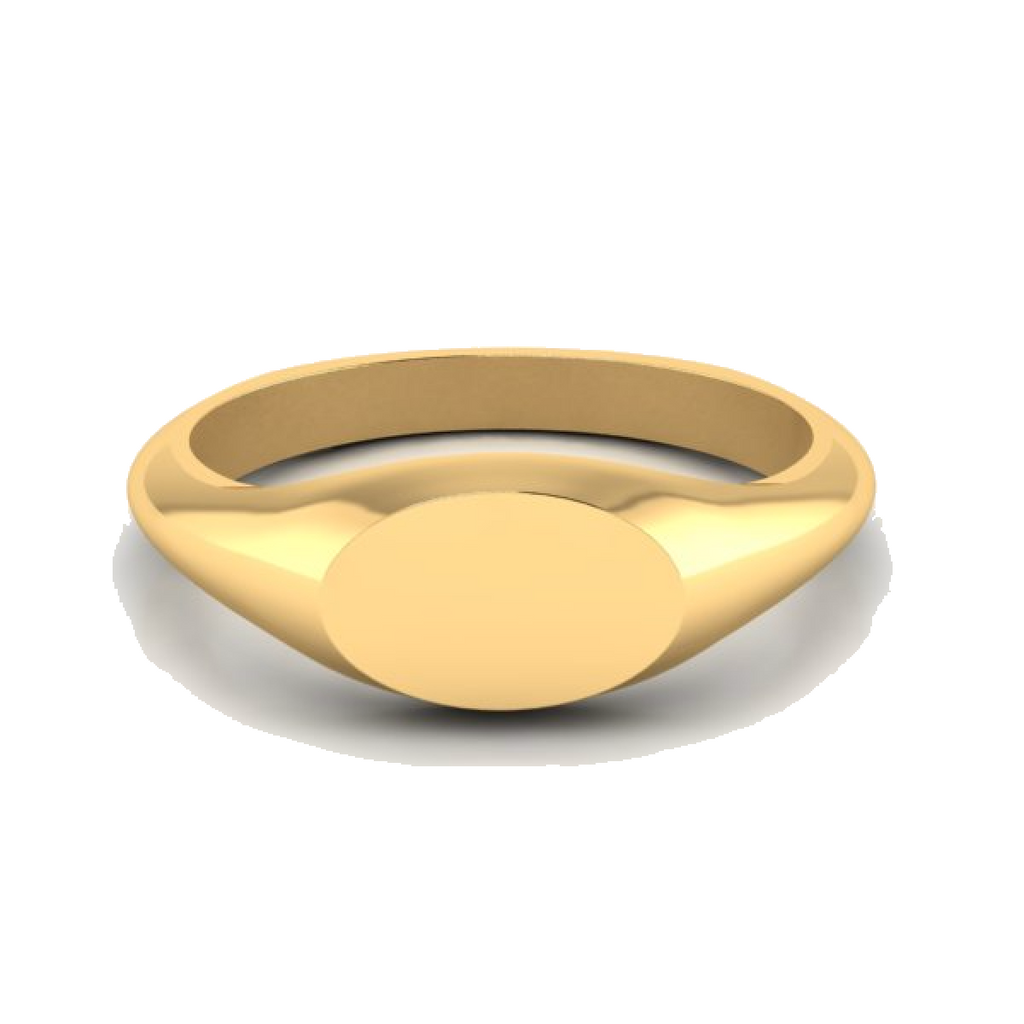 Small Landscape Oval 8mm x 5.5mm 9 Carat Yellow Gold Signet