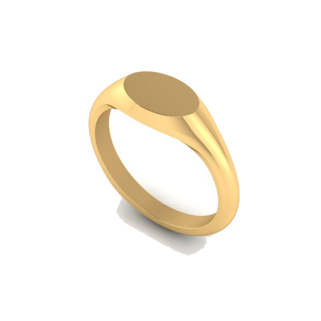 Small Landscape Oval 8mm x 5.5mm - 9 Carat Yellow Gold Signet Ring