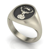 Stag and Crown - Oxidised Sterling Silver