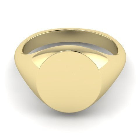 round signet ring 9 carat yellow gold 14mm