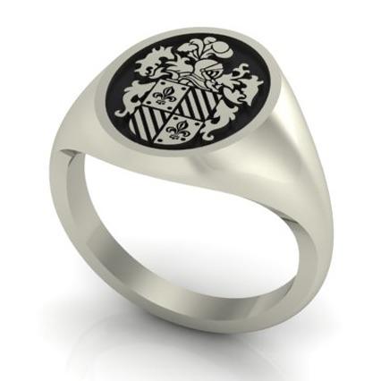 Fleur de Lis Coat of Arms - Oxidised Sterling Silver