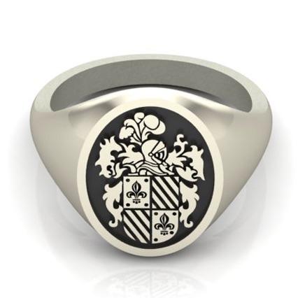 Fleur de Lis Coat of Arms - Oxidised Sterling Silver