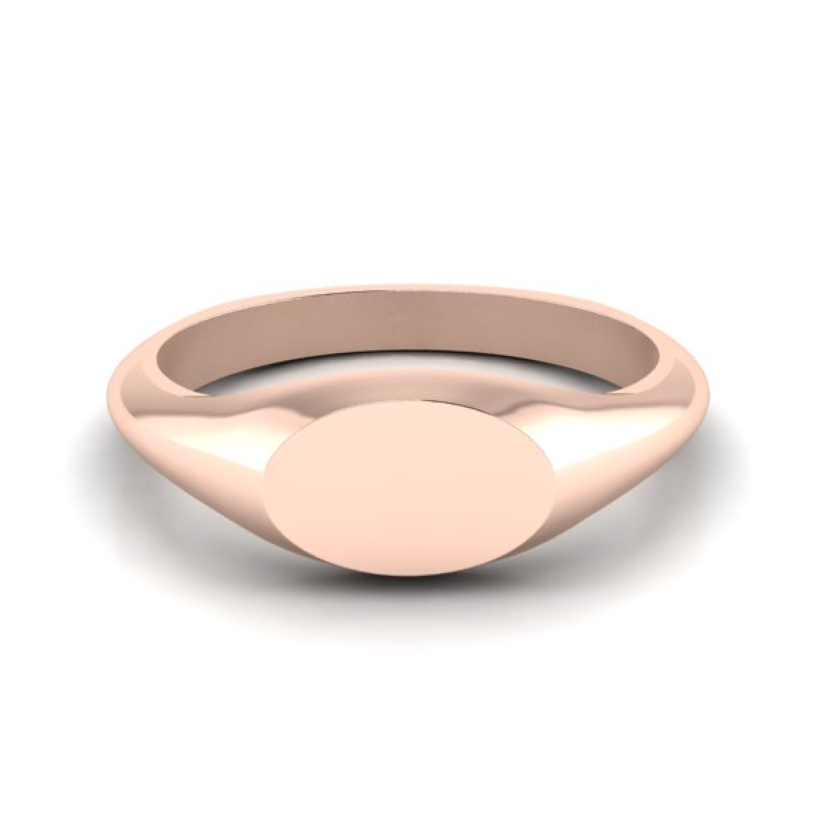 Landscape Oval 8mm x 5.5mm - 9 Carat Rose Gold Signet Ring