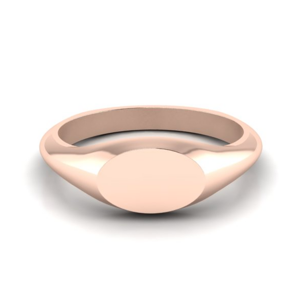 Small Landscape Oval 8mm x 5.5mm - 9 Carat Rose Gold Signet Ring
